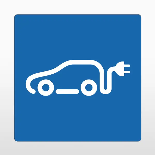 Samolepicí protiskluzové značení na vozovky, nabíjecí stanice 2 – PVC, modrá, 400×400 mm