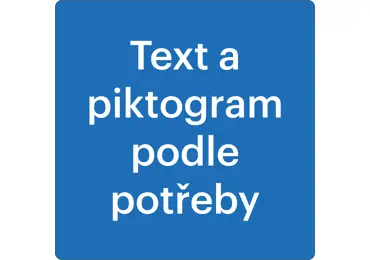 Samolepící protiskluzové značení na vozovky – PVC, Text a piktogram dle potřeby, modrá