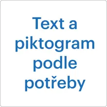 Samolepicí protiskluzové značení na vozovky, text a piktogram dle potřeby – PVC, bílá, 600×600 mm