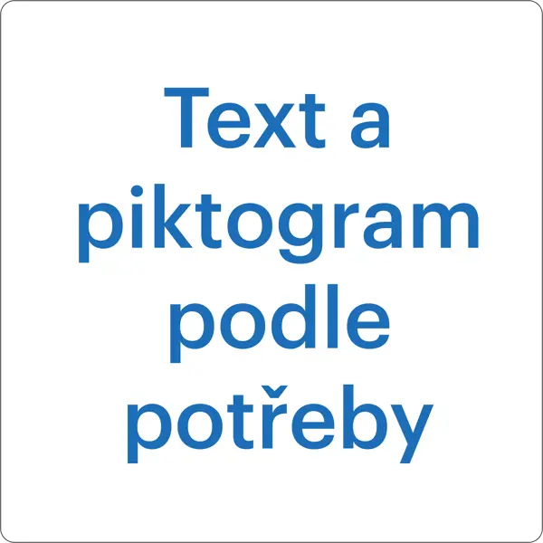 Samolepicí protiskluzové značení na vozovky, text a piktogram dle potřeby – PVC, bílá, 800×800 mm