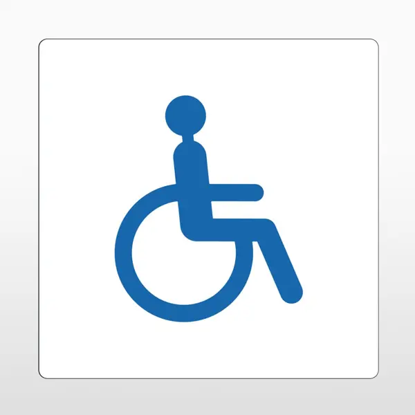 Samolepicí protiskluzové značení na vozovky, uživatelé invalidního vozíku – PVC, bílá, 400×400 mm