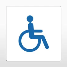 Samolepicí protiskluzové značení na vozovky, uživatelé invalidního vozíku – PVC, bílá, 600×600 mm