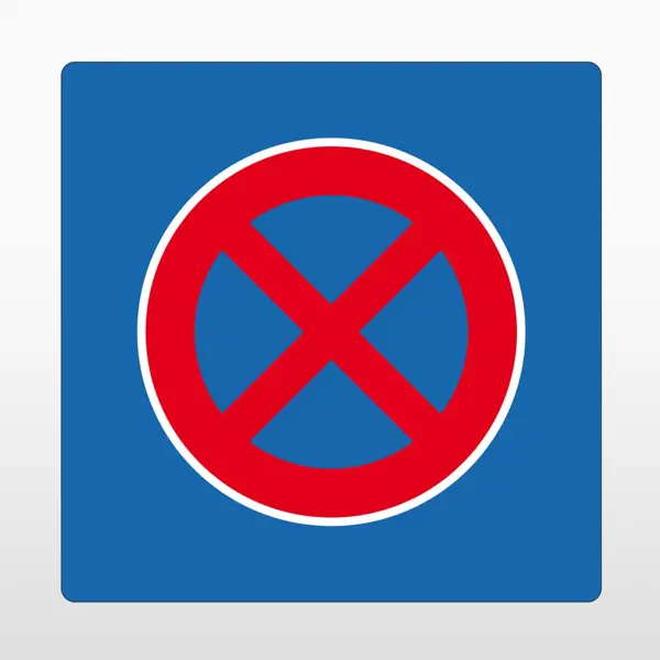 Samolepicí protiskluzové značení na vozovky, zákaz zastavení – PVC, modrá, 600×600 mm