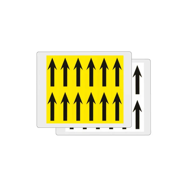 Samolepicí šipky – bílý podklad, 6 znaků na kartě