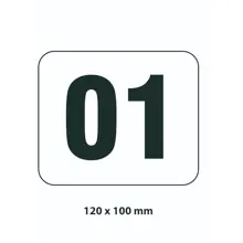 Samolepicí značení skladovacích míst – polykarbonát, černo‐bílá, 120×100 mm