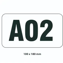 Samolepicí značení skladovacích míst – polykarbonát, černo‐bílá, 180×100 mm