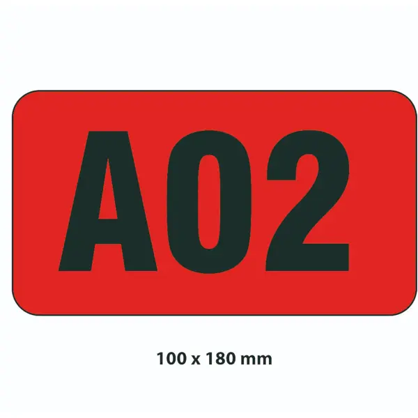 Samolepicí značení skladovacích míst – polykarbonát, červeno-bílá, 180×100 mm