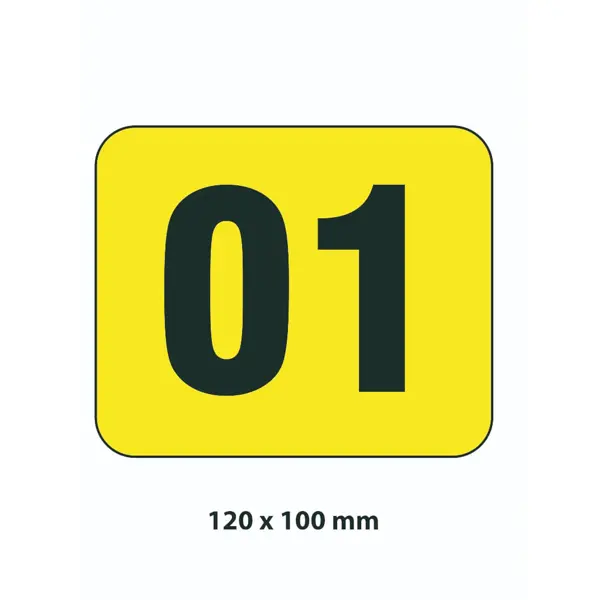 Samolepicí značení skladovacích míst – polykarbonát, žluto-černá, 120×100 mm