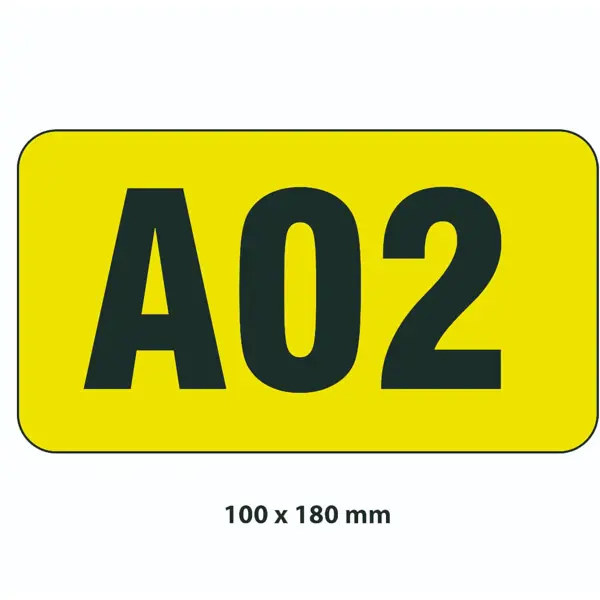 Samolepicí značení skladovacích míst – polykarbonát, žluto-černá, 180×100 mm