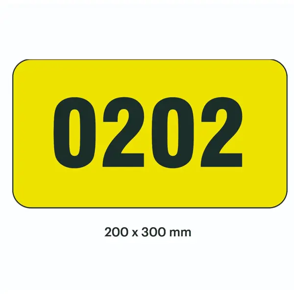 Samolepicí značení skladovacích míst – polykarbonát, žluto-černá, 300×200 mm