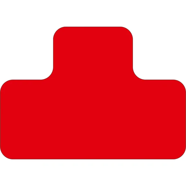 Samolepicí značení umístění palet s potiskem WT-5210, tvar ''T'' – polyester, červená, 125×175×75 mm, balení 10 ks