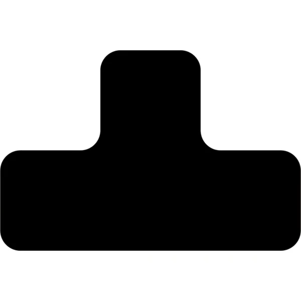 Samolepicí značení umístění palet s potiskem WT-7110, tvar ''T'' – polykarbonát, černá, 100×150×50 mm, balení 10 ks