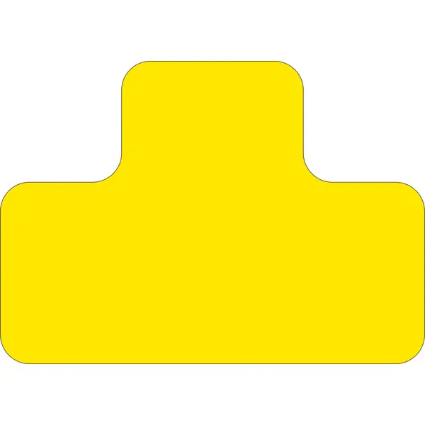 Samolepicí značení umístění palet s potiskem WT-7110, tvar ''T'' – polykarbonát, žlutá, 125×175×75 mm, balení 10 ks