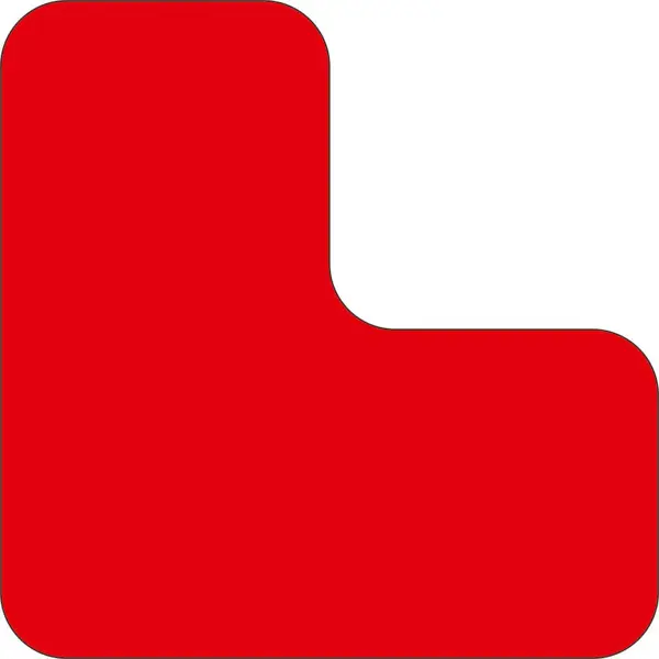 Samolepicí značení umístění palet WT-5110, tvar ''L'' – PVC, červená, 100×100×50 mm, balení 25 ks