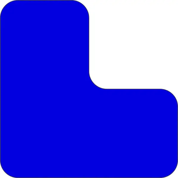 Samolepicí značení umístění palet WT-5110, tvar ''L'' – PVC, modrá, 100×100×50 mm, balení 25 ks