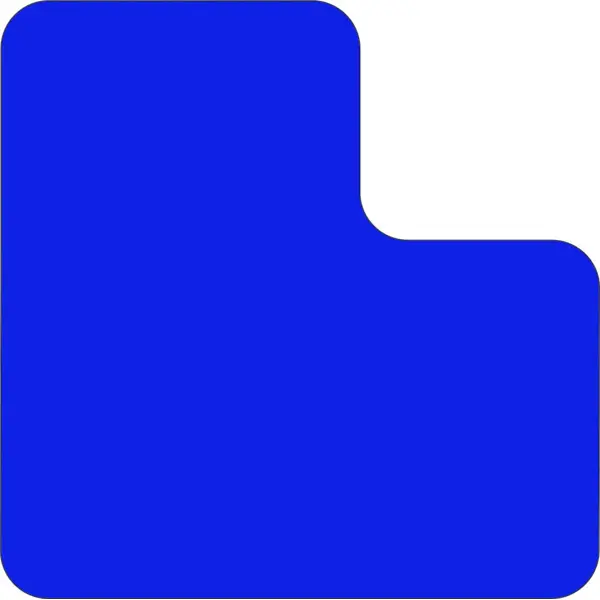 Samolepicí značení umístění palet WT-5110, tvar ''L'' – PVC, modrá, 125×125×75 mm, balení 25 ks