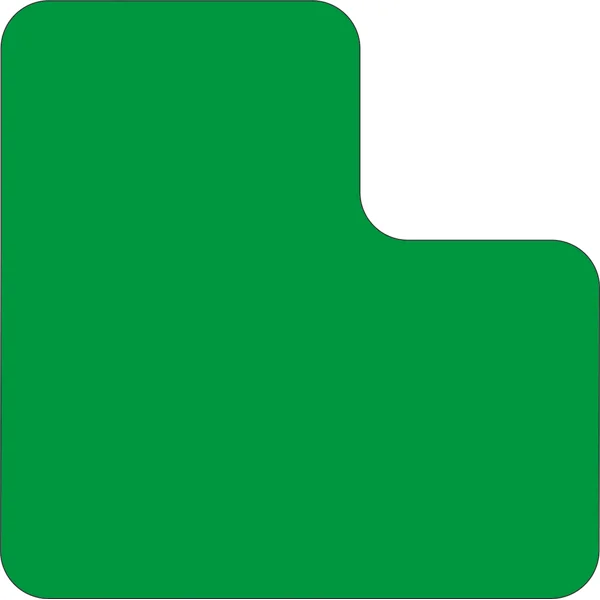 Samolepicí značení umístění palet WT-5110, tvar ''L'' – PVC, zelená, 125×125×75 mm, balení 25 ks