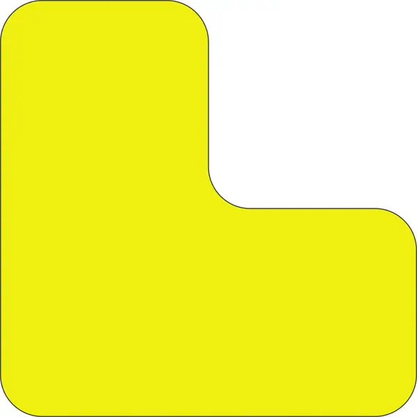 Samolepicí značení umístění palet WT-5110, tvar ''L'' – PVC, žlutá, 100×100×50 mm, balení 25 ks