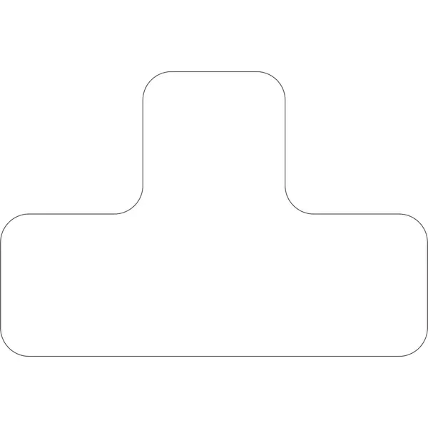 Samolepicí značení umístění palet WT-5110, tvar ''T'' – PVC, bílá, 100×150×50 mm, balení 25 ks