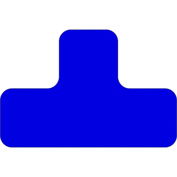 Samolepicí značení umístění palet WT-5110, tvar ''T'' – PVC, modrá, 100×150×50 mm, balení 25 ks