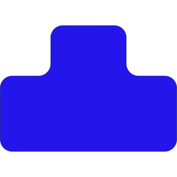 Samolepicí značení umístění palet WT-5110, tvar ''T'' – PVC, modrá, 125×175×75 mm, balení 25 ks