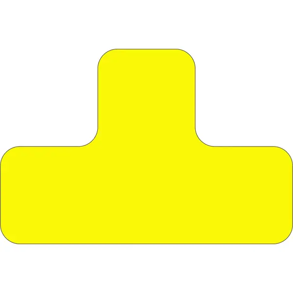 Samolepicí značení umístění palet WT-5110, tvar ''T'' – PVC, žlutá, 100×150×50 mm, balení 25 ks