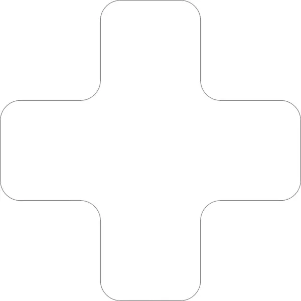 Samolepicí značení umístění palet WT-5110, tvar ''X'' – PVC, bílá, 150×150×50 mm, balení 25 ks