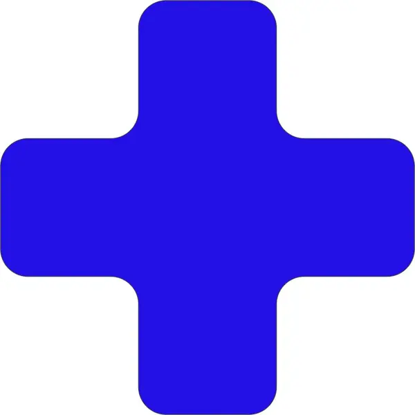 Samolepicí značení umístění palet WT-5110, tvar ''X'' – PVC, modrá, 150×150×50 mm, balení 25 ks