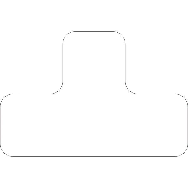 Samolepicí značení umístění palet WT-5210, tvar ''T'' – polyester, bílá, 100×150×50 mm, balení 25 ks