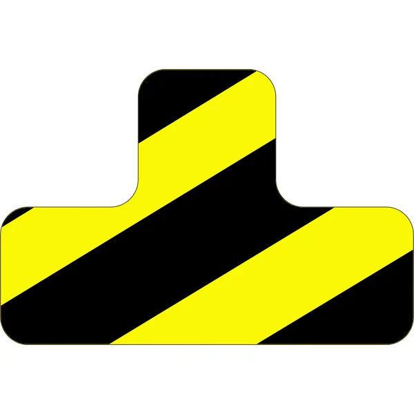 Samolepicí značení umístění palet WT-5210, tvar ''T'' – polyester, žluto-černá, 100×150×50 mm, balení 25 ks