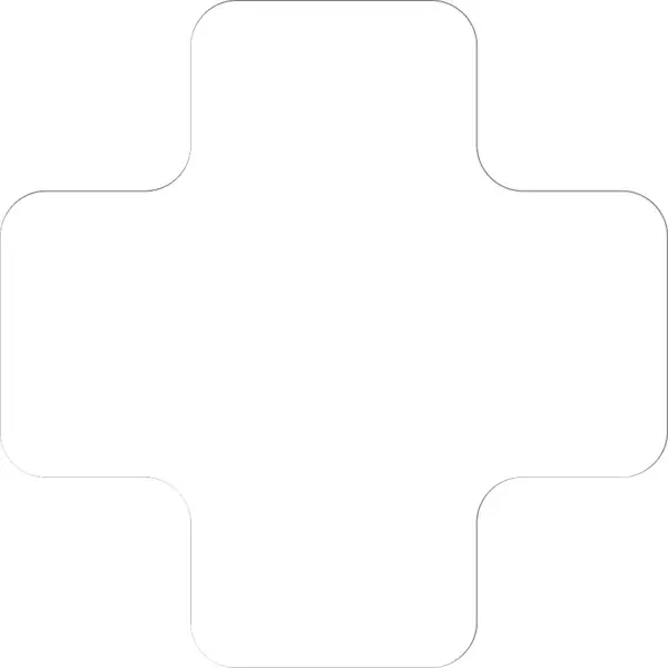 Samolepicí značení umístění palet WT-5210, tvar ''X'' – polyester, bílá, 175×175×75 mm, balení 25 ks