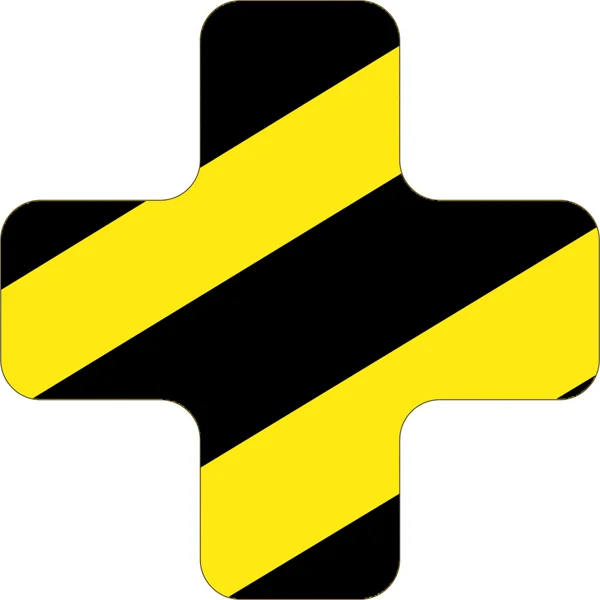 Samolepicí značení umístění palet WT-5210, tvar ''X'' – polyester, žluto-černá, 150×150×50 mm, balení 25 ks