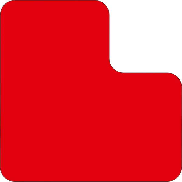 Samolepicí značení umístění palet WT-7110, tvar ''L'' – polykarbonát, červená, 125×125×75 mm, balení 25 ks