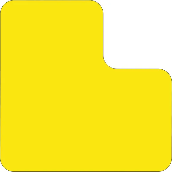 Samolepicí značení umístění palet WT-7110, tvar ''L'' – polykarbonát, žlutá, 125×125×75 mm, balení 25 ks