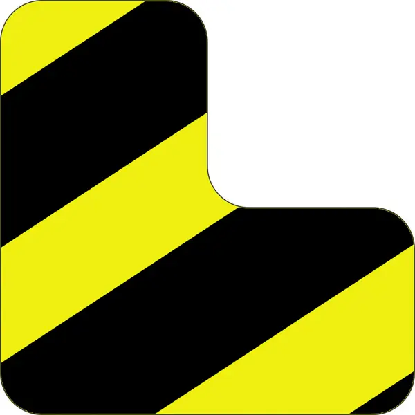 Samolepicí značení umístění palet WT-7110, tvar ''L'' – polykarbonát, žluto-černá, 125×125×75 mm, balení 25 ks