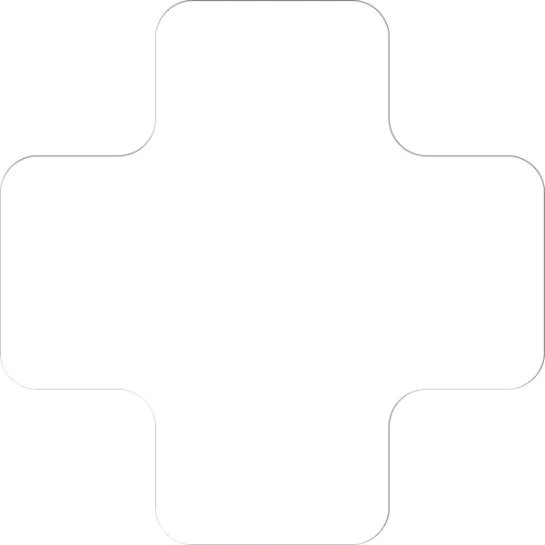 Samolepicí značení umístění palet WT-7110, tvar ''X'' – polykarbonát, bílá, 175×175×75 mm, balení 25ks