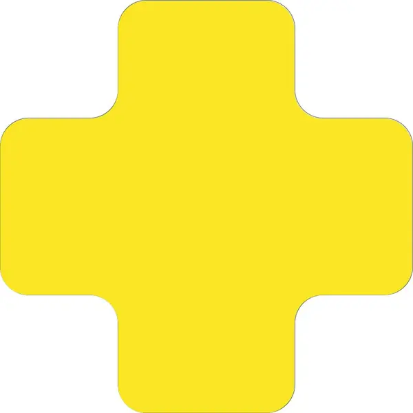 Samolepicí značení umístění palet WT-7110, tvar ''X'' – polykarbonát, žlutá, 175×175×75 mm, balení 25 ks