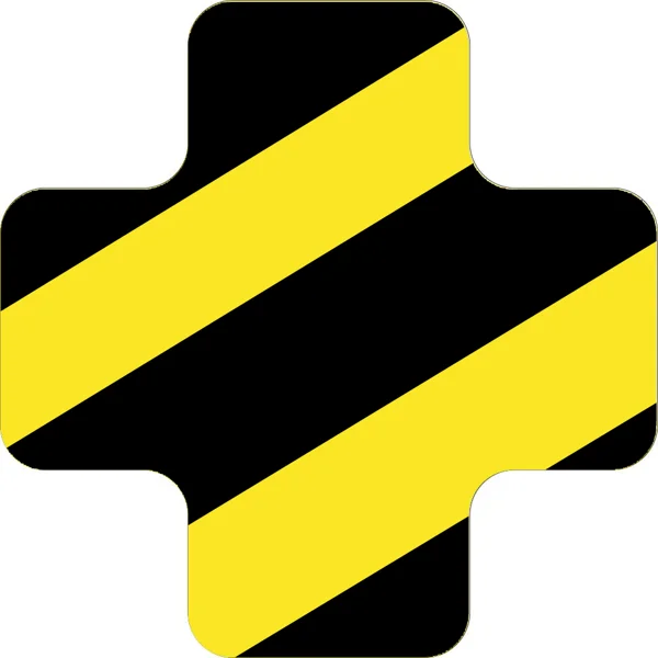 Samolepicí značení umístění palet WT-7110, tvar ''X'' – polykarbonát, žluto-černá, 175×175×75 mm, balení 25 ks