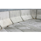 Silniční betonové svodidlo 50 HS01CSB, šrafované – levý krajní díl, žluto-černá, 2000×440×500 mm