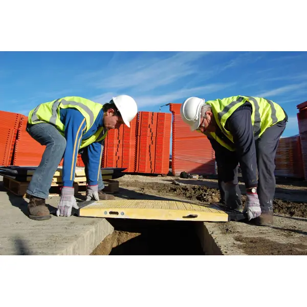 Silniční přejezdové desky 15/5 pro výkop šířky do 700 mm, koncový díl – SMC, nosnost 44t, 1500×500 mm