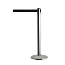 Sloupek QueueWay, leštěný chrom – pár, samonavíjecí pásmo 2,3 m, černá