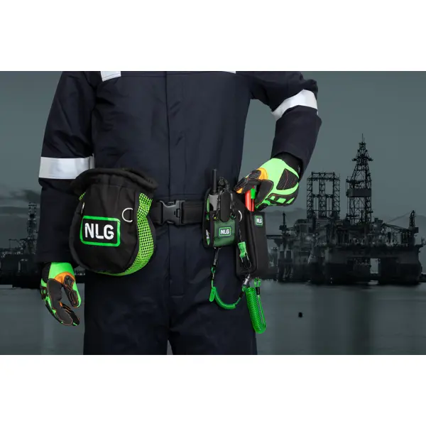 Spirálová upevňovací šňůra NLG Lanyard, malá – plast, zelená