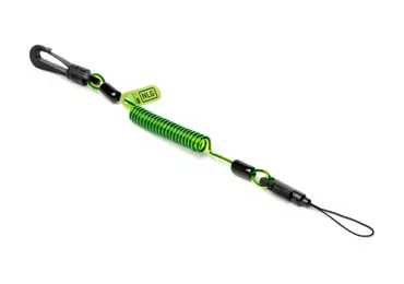 Spirálová upevňovací šňůra NLG Lanyard, malá – plast, zelená