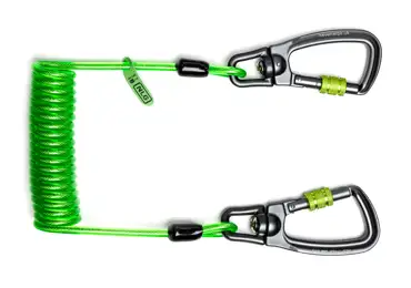 Spirálová upevňovací šňůra NLG Lanyard – zelená