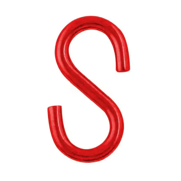 Spojovací článek plastových řetězů, typ S – červená, balení 4 ks