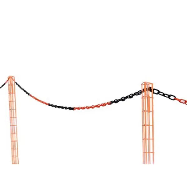 Střešní mobilní zábrana – plastový řetěz, oranžovo-černá, 25 m