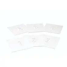 Stříkací šablona – plast, A-Z (anglická abeceda), výška znaku 50 mm, balení 26 ks