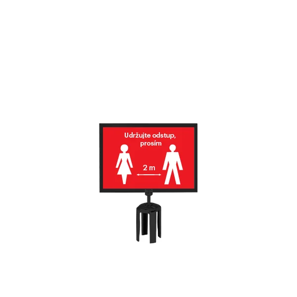 Tensabarrier držák pro značení na sloupek, černá – formát A4, horizontální