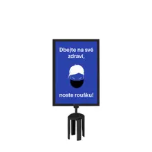 Tensabarrier držák pro značení na sloupek, černá – formát A4, vertikální