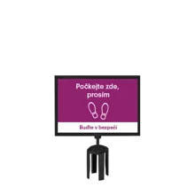 Tensabarrier držák pro značení na sloupek, leštěný chrom – formát A3, horizontální